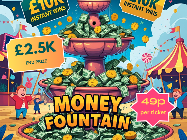 The money fountain! £2,500 cash prize + £10k instant wins image