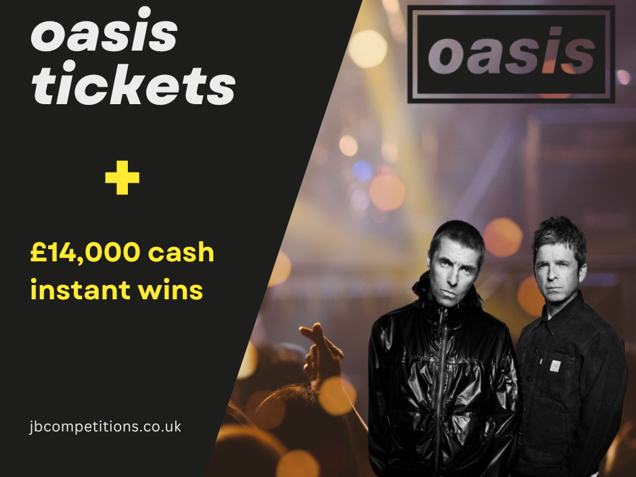 2 X Oasis tickets (Cardiff) & 14k Instant Wins image