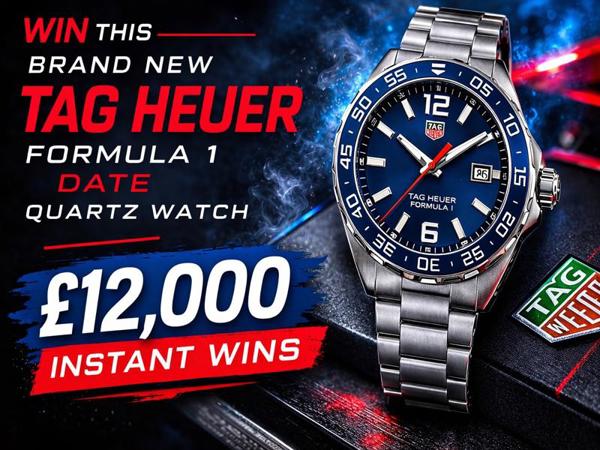 Brand new TAG HEUER FORMULA 1 DATE Watch & £12,000 instant wins!